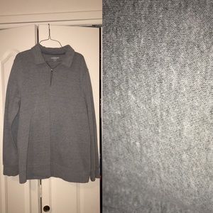 Croft and Barrow Gray Large Zip Pullover